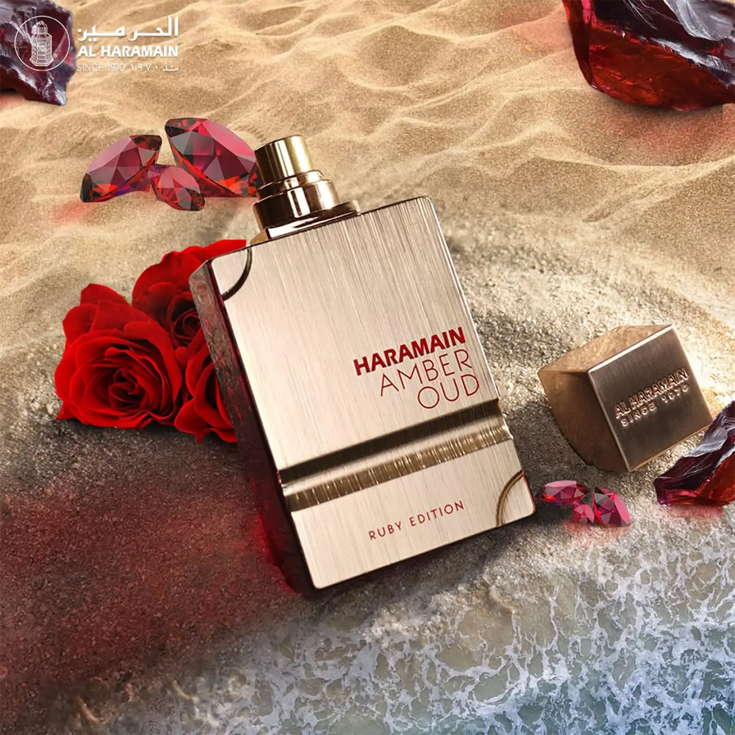 Al Haramain Amber Oud Ruby Eau De Parfum (EDP) 100 ml Unisex, Fragancia de Rosa y Oud, Spray de Lujo de Larga Duración