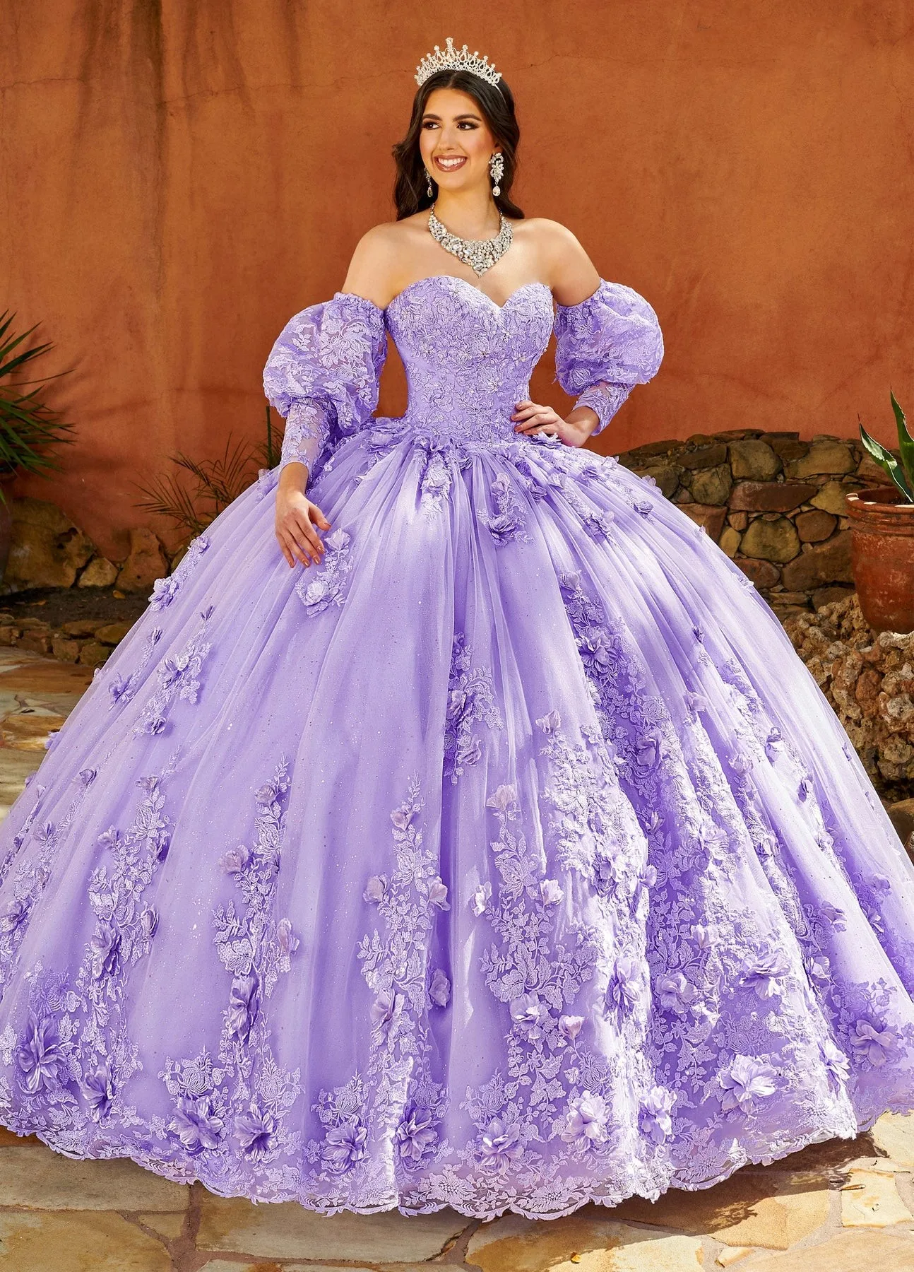 

Lilac Charro Quinceanera Dresses Ball Gown Sweetheart Tulle Appliques Lace Puffy Mexican Sweet 16 Dresses 15 Anos
