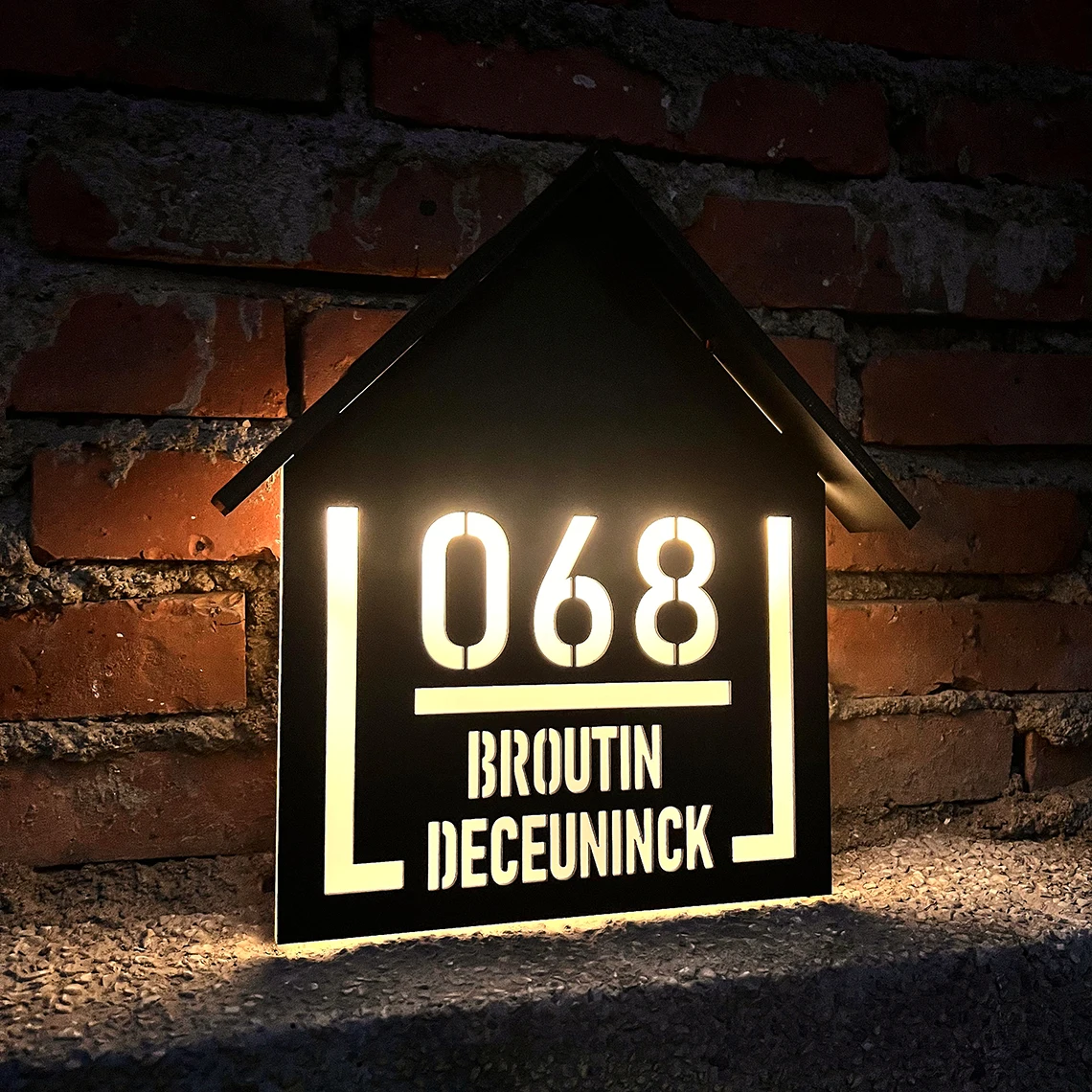 Sinal Exterior Personalizado da Casa Solar Led Iluminado Laser Cut Números Acrílicos Casa Sinal de Endereço Familiar ao ar Livre Personalizado