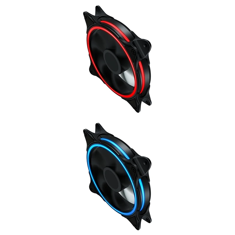 범용 무소음 LED 컴퓨터 팬 라디에이터 쿨러, 무소음 냉각 선풍기, 12cm PC 케이스 선풍기