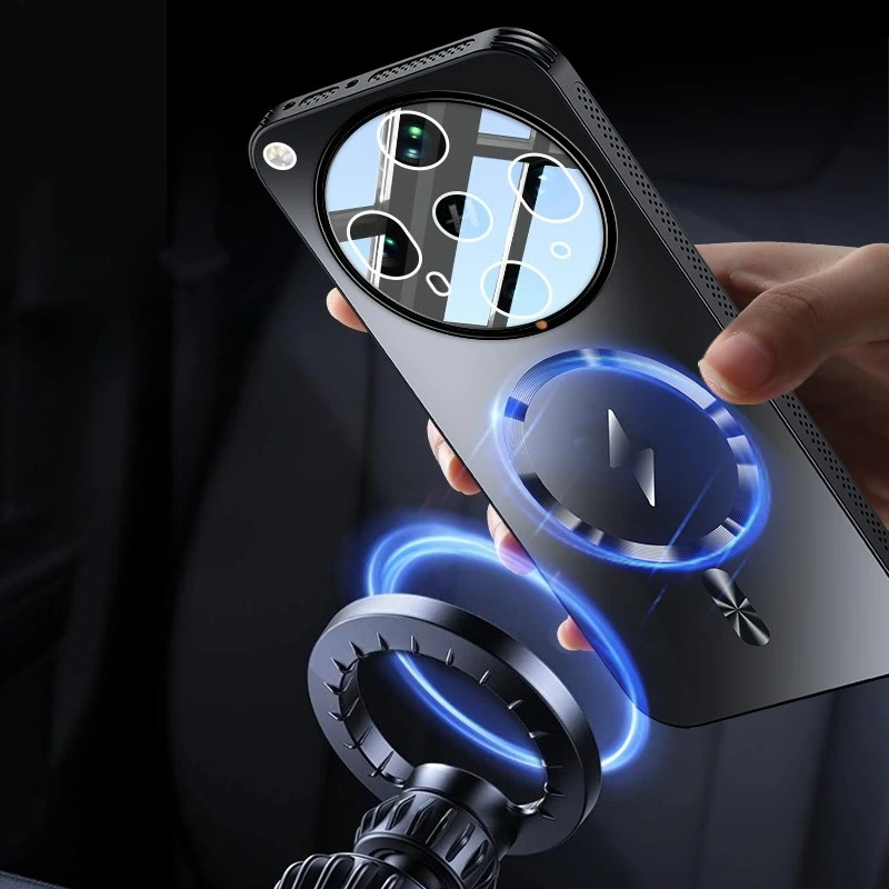 Magsafe-Compatible Frosted Shockproof Case with Lens Protection