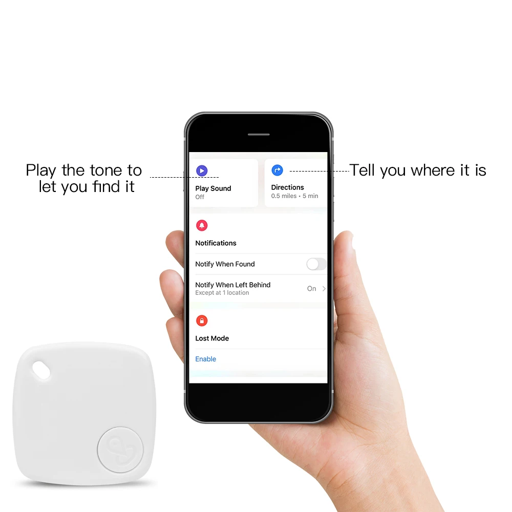 Mini Smart Tag Bluetooth GPS Tracker Locator Anti-lost Alarm for Key Wallet Bag Luggage Pet Finder Works with Apple Find My