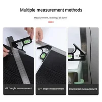 Angle Square Measuring Tools Set Precise Stainless Steel Aluminium Durable Adjustable Combination Spirit Level 12" 300mm 2