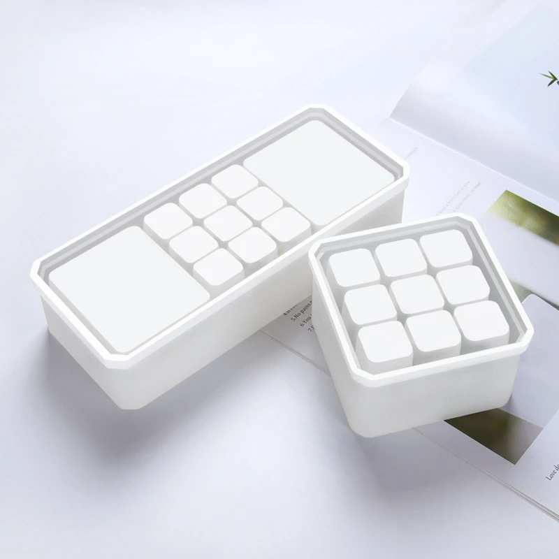 

Y4QE Makeup Lipstick Storage Box Silicone Mold Resin Lipstick Holder Molds 9 Slot Resin Molds for DIY Crafts Making Craft