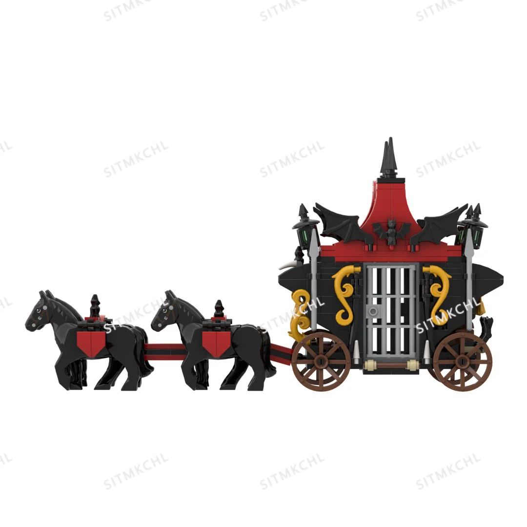 MOC 모델 빌딩 키트: 창의적인 DIY 디자인을 갖춘 중세 군용 전차 및 기사 마차