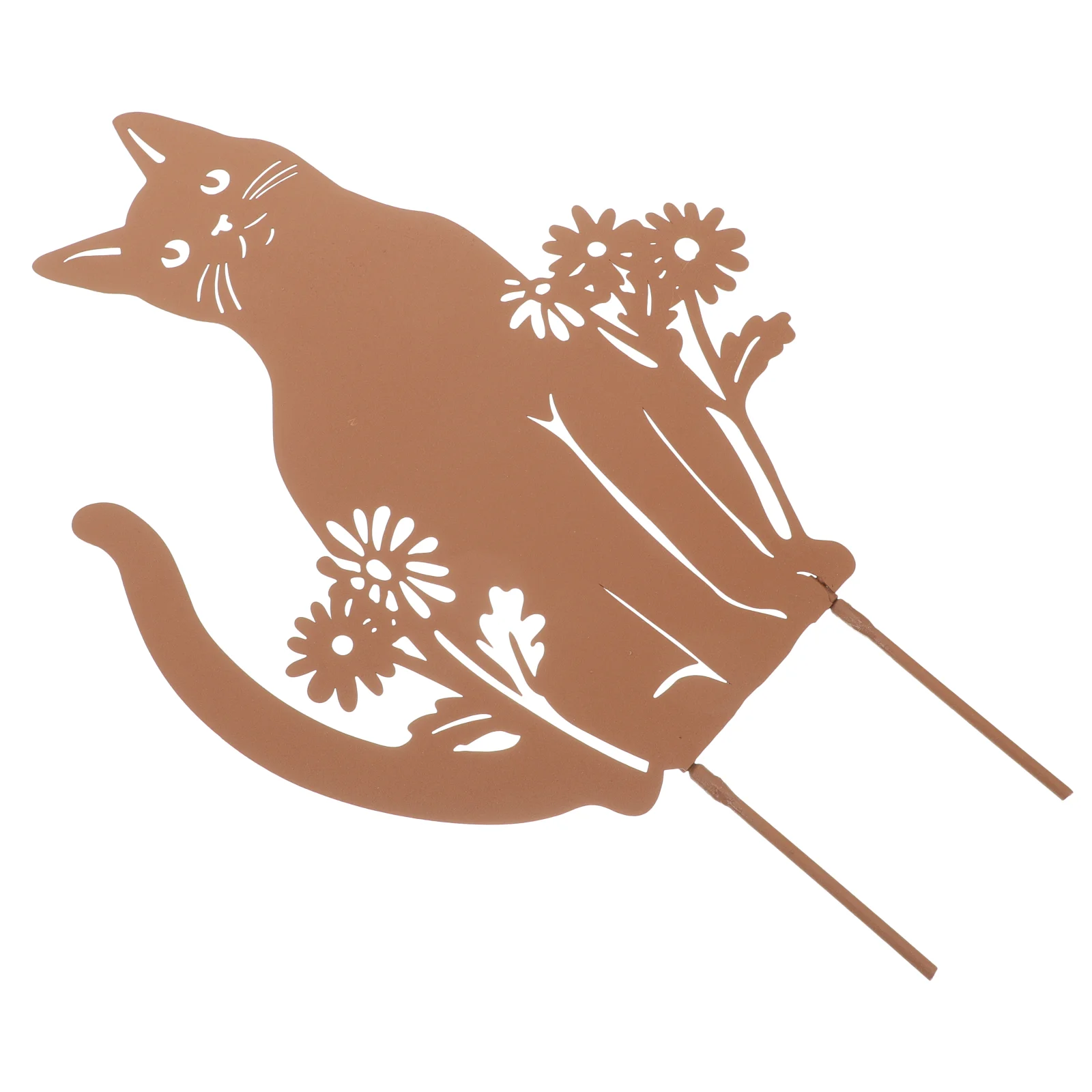 

Garden Plugin Gardening Decor Animal Rural Courtyard Cat Stake Lawn Iron Sculpture Sign