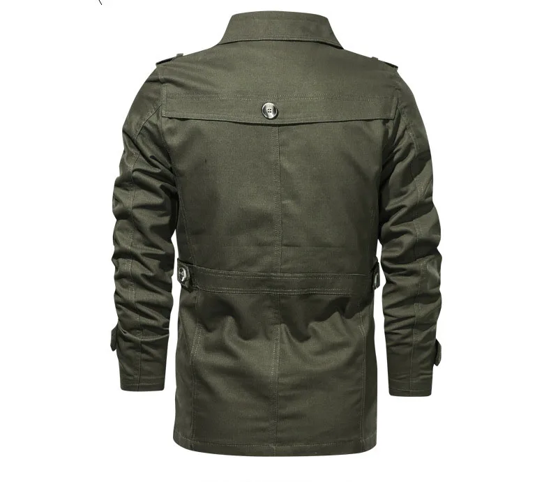 2022 Men's Windproof Jacket Lapel Mid Long Coat Outdoor Military Parka Windbreaker Male sports jacket