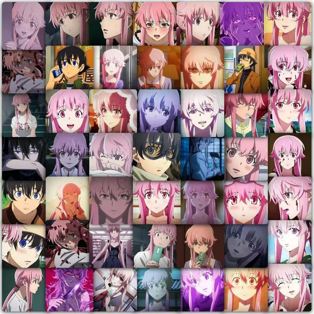 10/30/59pcs Girls Yuno Gasai Cartoon Stickers Mirai Nikki Anime Sticker Scrapbooking Laptop Suitcase Luggage Yuki Akise Decals