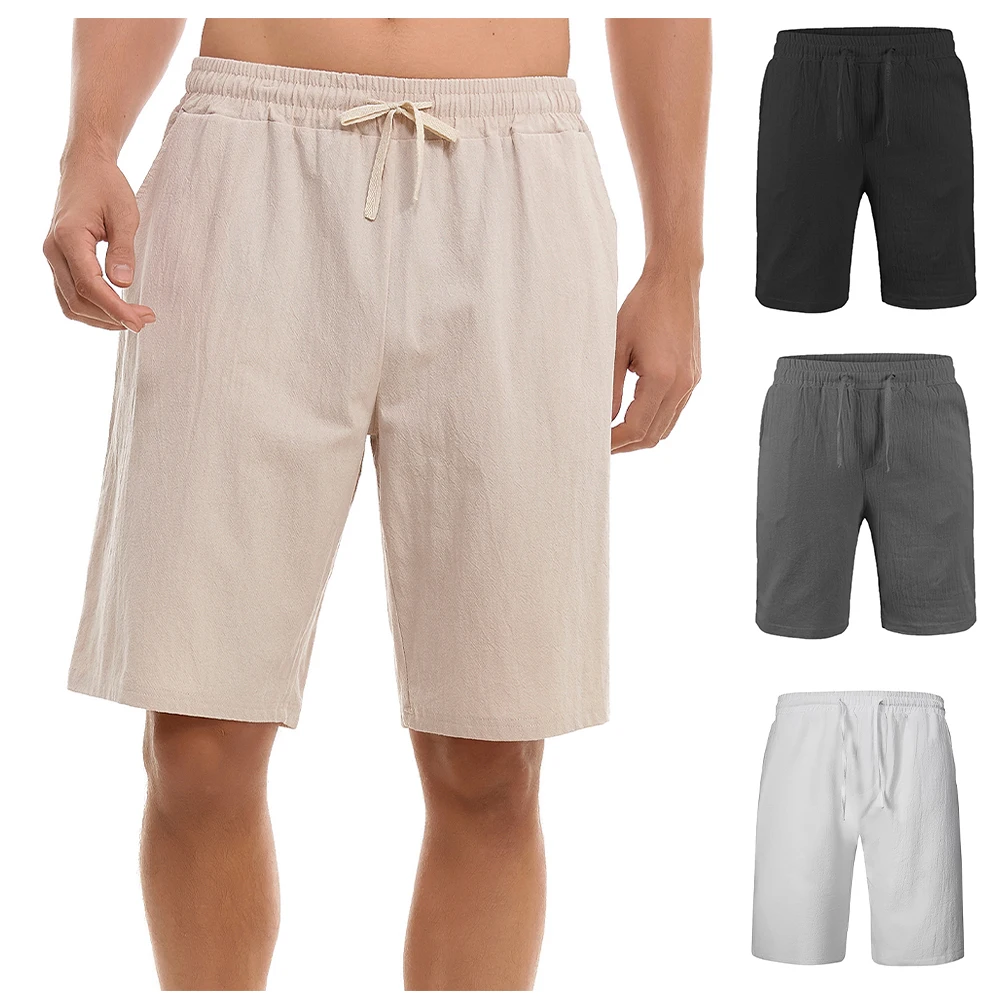 Pantalones Cortos Hombre Shorts De Verano Para Hombre - Algodón Y Lino Con Cintura Elástica Pantalón Corto Algodón Hombre