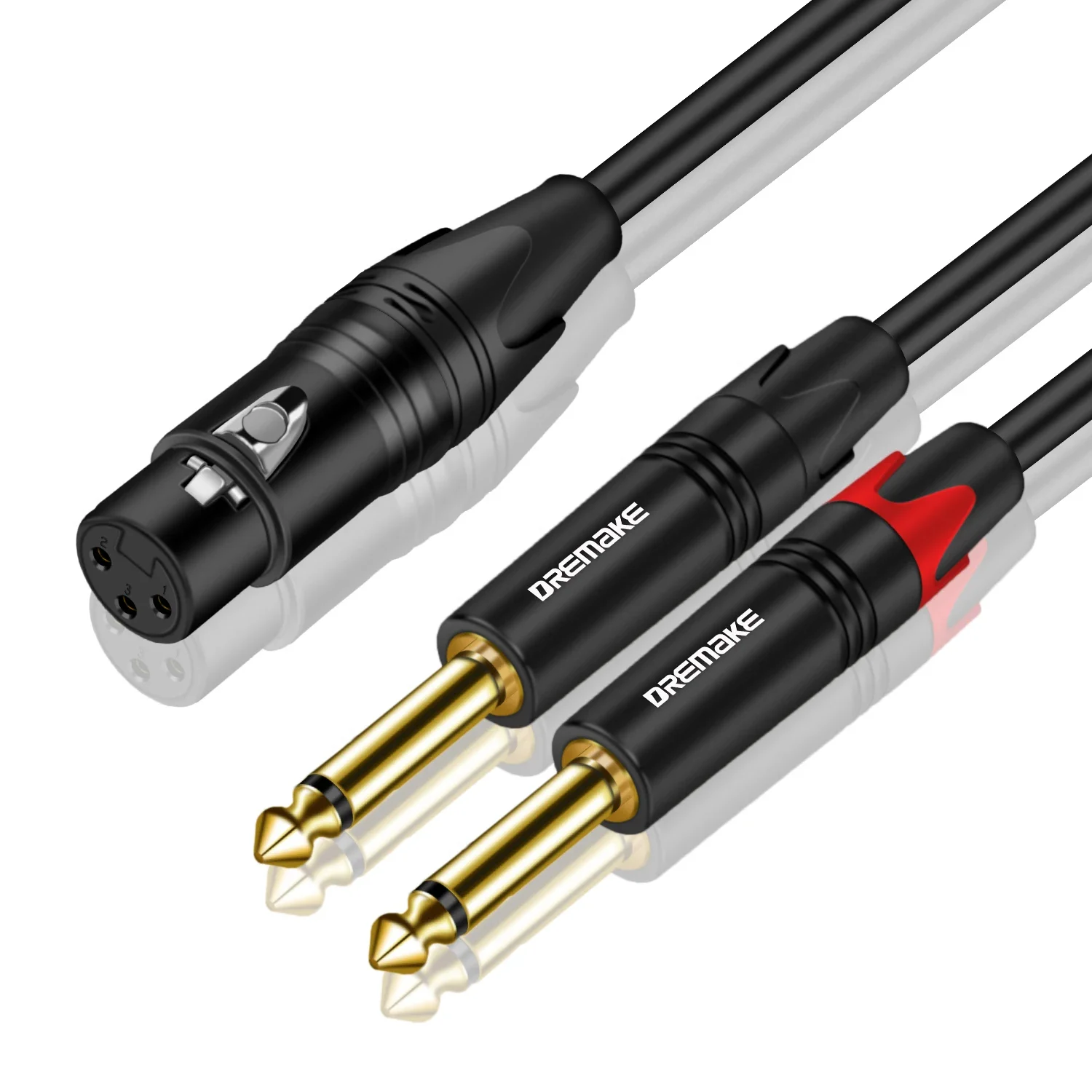 3.0m Y audio cable, with 3.5 mm stereo mini Jack to double male