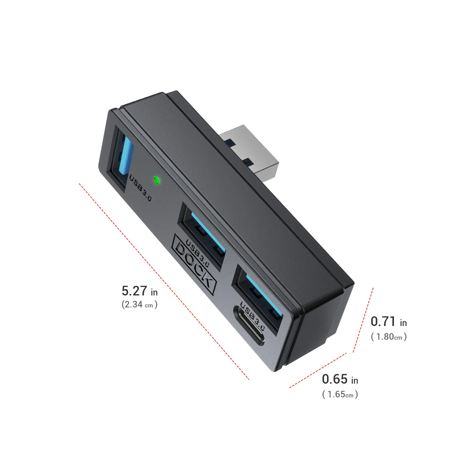 PC 노트북용 4 in 1 USB 3.0 허브, 멀티 포트 도킹 스테이션 USB 허브 확장기, 5Gbps 플러그 앤 플레이, 표시등 및 파우치 포함