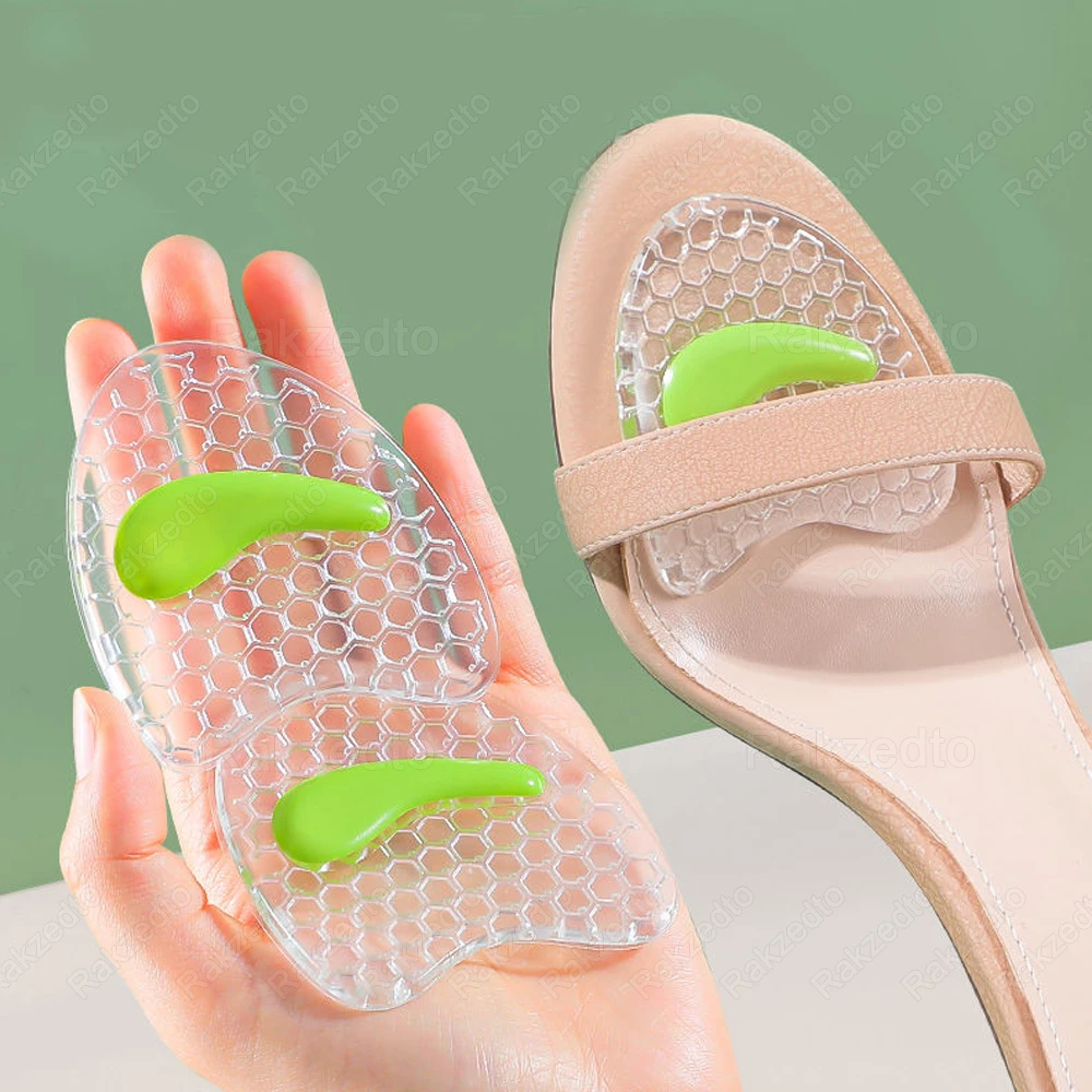 6pcs Silicone Shoe Pads for Women Shoes Inserts Non-Slip Gel Forefoot Pads High Heels Sandals Anti-Slip Self-Adhesive Insoles