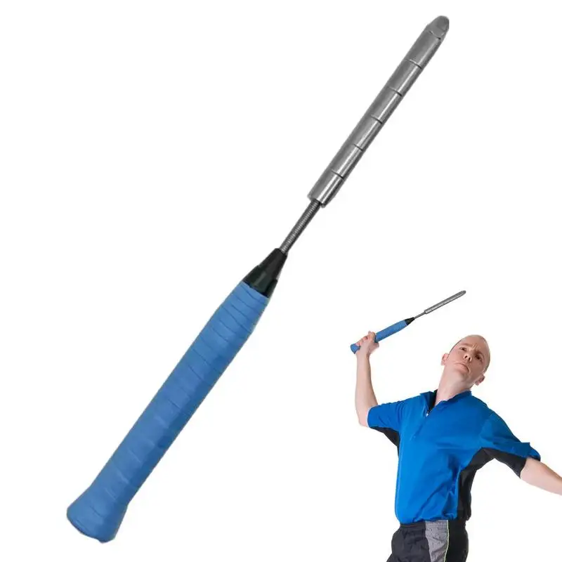 Badminton Racket Swing Trainer Adjustable Weight Badminton Training Stick Stainless Steel Racket Training Tool badminton swing trainer