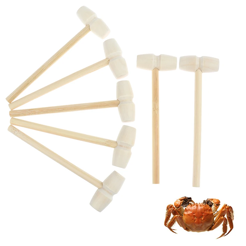 6 Pezzi Di Martellini In Legno Per Bambini E Adulti - Giocattolo Educativo, Schiaccia Frutti Di Mare, Attrezzo Per Dolci E Artigianato
