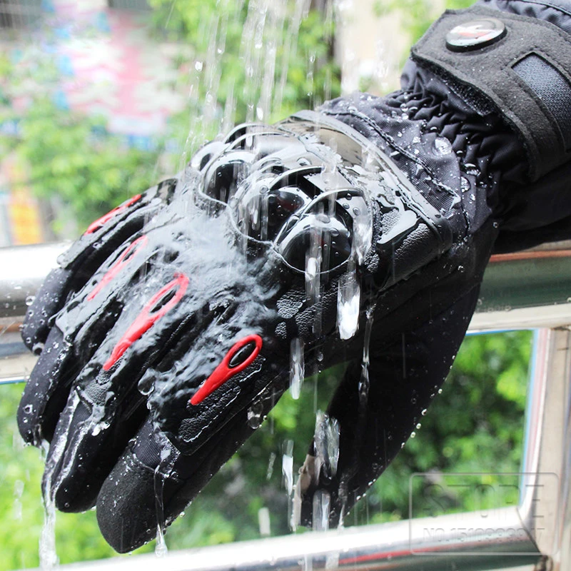 Guantes impermeables de cuero PU para motocicleta, manoplas para pantalla  táctil, para conducción de ATV, carreras de carretera, invierno, para hombre  - AliExpress