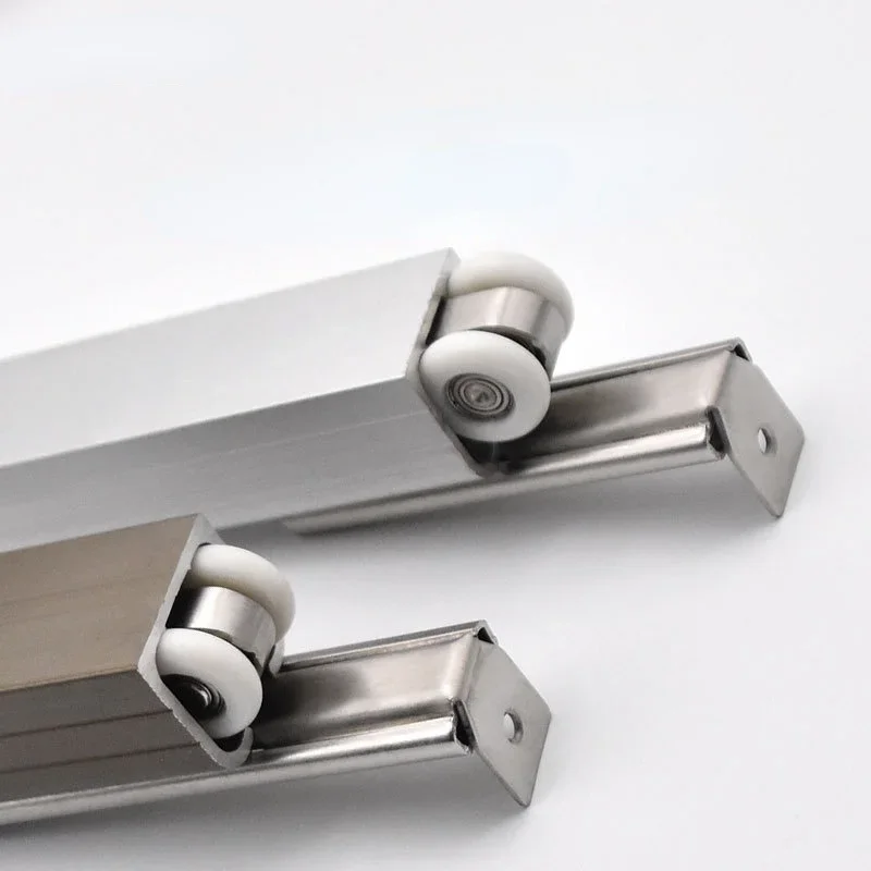 Madeira Porta Pendurado Polia Rolo Porta Deslizante Trilho Home Room Hardware ou Rodas