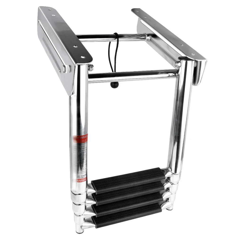 Boat Accessories Marine 4 Step Under Platform Boat Ladder Stainless Steel Boarding Telescoping Ladder 3 step stainless steel under platform slide mount boat boarding telescoping ladder boat accessories marine