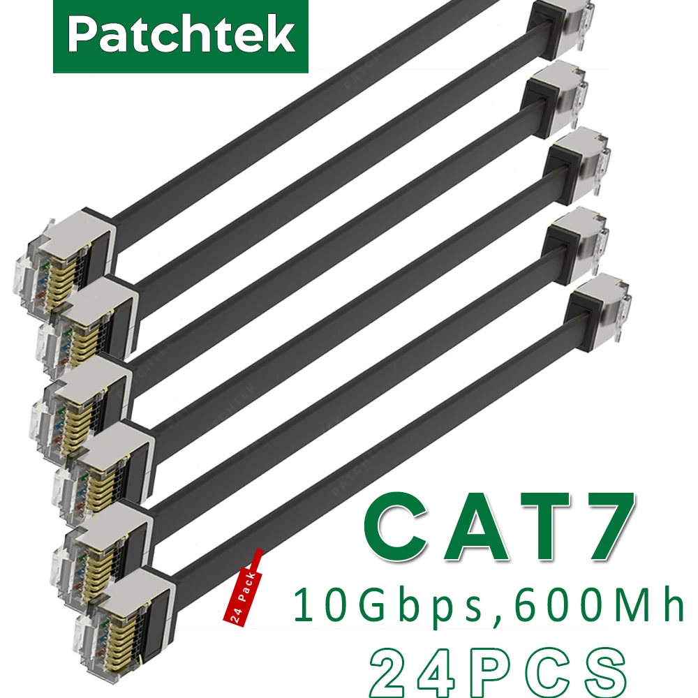 Câble Réseau Cat. 7 Gigabit Ethernet LAN, Câble Ruban, Câble Plat (RJ45), Câble Réseau, Câble