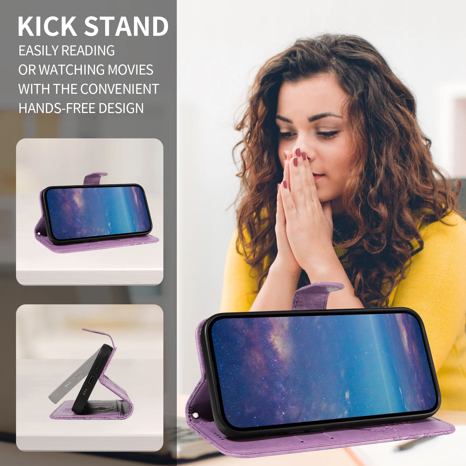 Premium Magnetic Kickstand Wallet Leather Phone Case