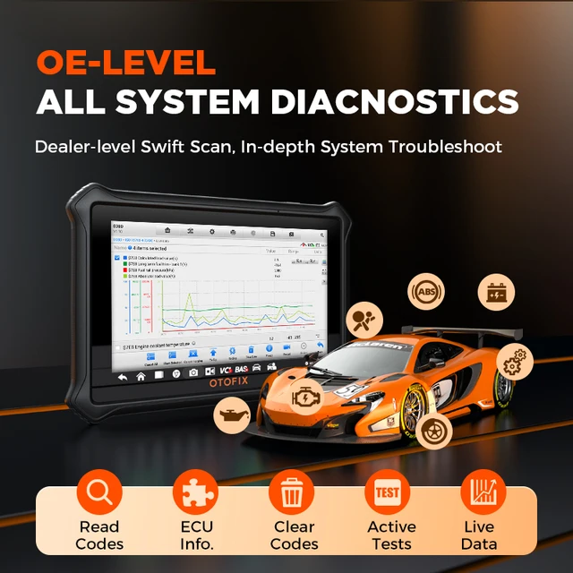 OTOFIX D1 LITE OBD2 เครื่องสแกนเนอร์เครื่องมือวินิจฉัยรถยนต์บลูทูธไร้สาย Bi-Directional Control OBD ยานยนต์เครื่องมือสแกน Active Test 2