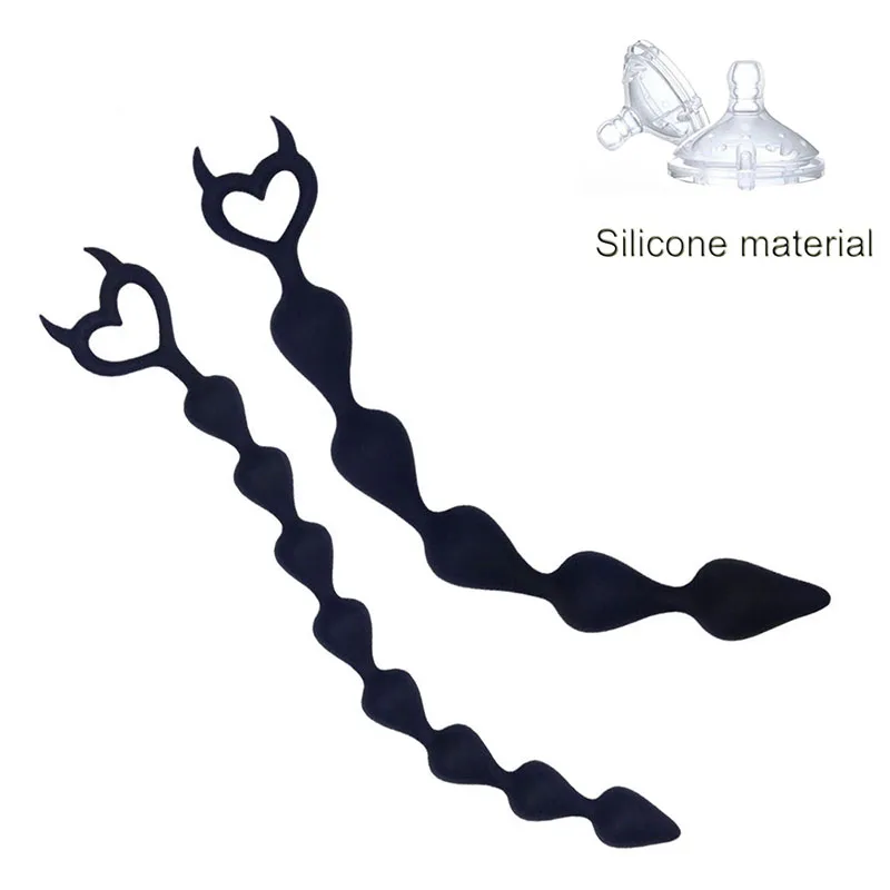 Extra Long Anal Ball Butt Plug Black Anal Beads Silicone Sex Toys Male Prostate Massager Masturbation Erotic Tools anal sex toys