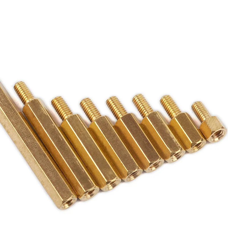 10pcs/lot M2 M2.5 M3 M4 M5 Hex Brass Spacing Screws Threaded Pillar PCB Computer PC Motherboard Hex Standoff