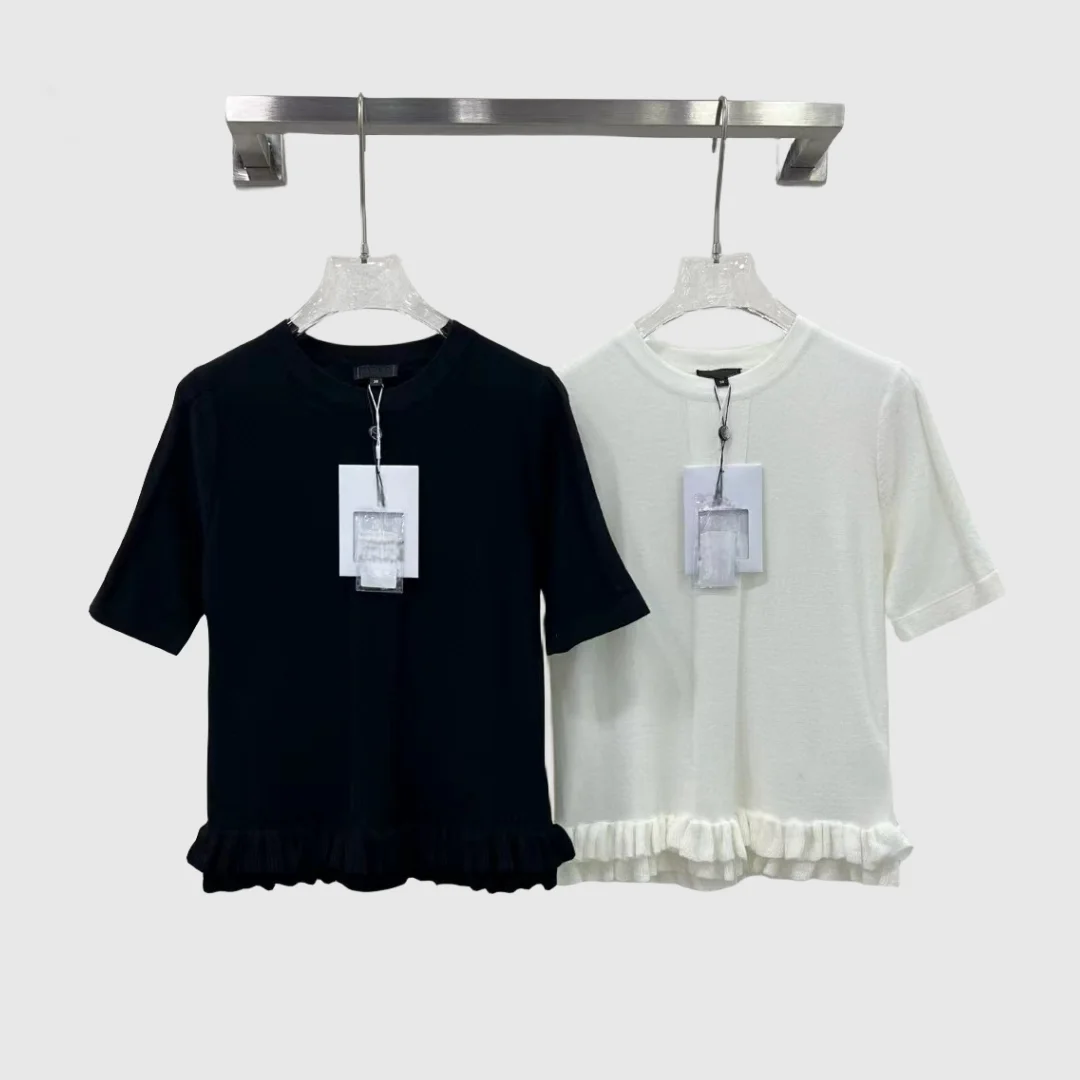 

Spring/Summer Women's T-shirt Round Neck Pullover Knitted Top