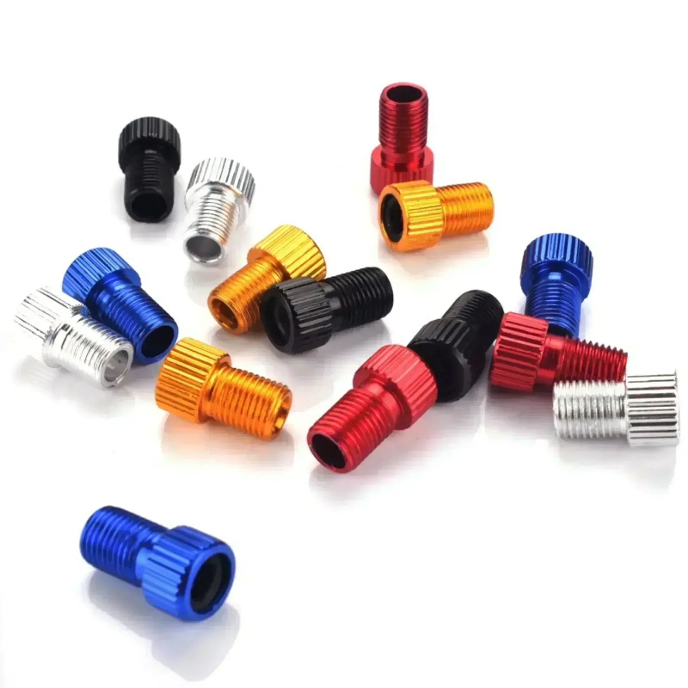Aluminum Alloy Bike Valve Adapter Convert Presta To Schrader Valve bicycle valve adapter bicycle valve accessories bicycle valve tool Bicycle Pump Air Nozzle Tube Tools Bicycle Accessories 1PC