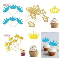 60pcs Glitter Crown Cupcake Toppers Gold Blue Cake Decoration Pick Birthday Wedding Party Supplies Diy Baking.jpg