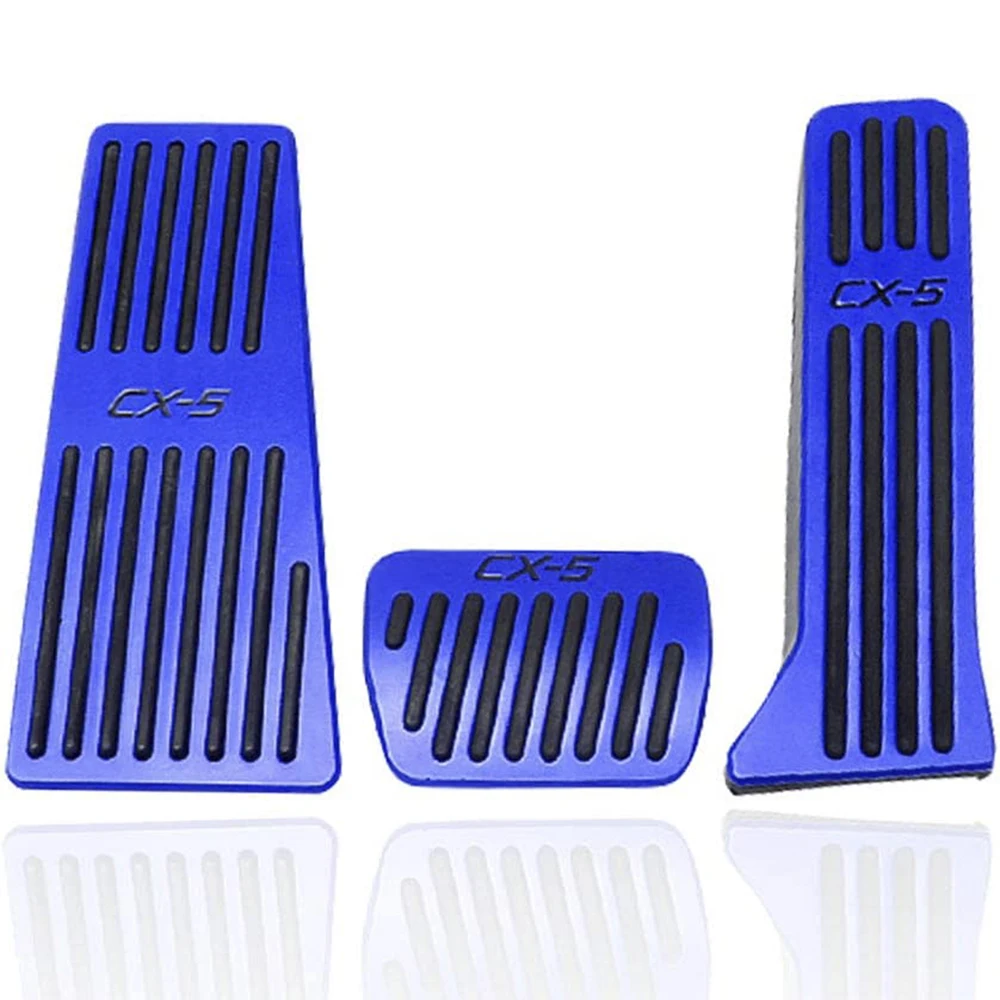 

For Mazda CX-5 2013-2023 Car Anti-Slip No Drilling Aluminum Rest Brake Gas Accelerator Pedal Covers Foot Pedal Pads Kit 3PCS
