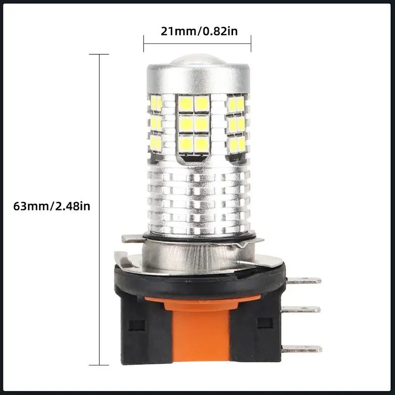 2개입 H15 LED 전구 자동차 헤드라이트 6000K 백색 초고휘도 안개등 39 SMD 3030 칩 LED 주간 주행등 12V