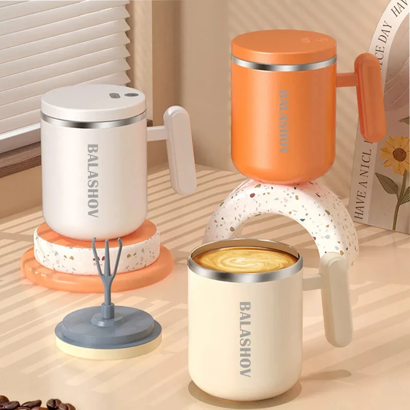 Electric Auto Self Stirring Cup 400ml Rechargeable Self Mixing Coffee Protein Powder Stirrer Stainless Steel Cup for Home Office electric stirring cup electric mixing cup electric stirring mug