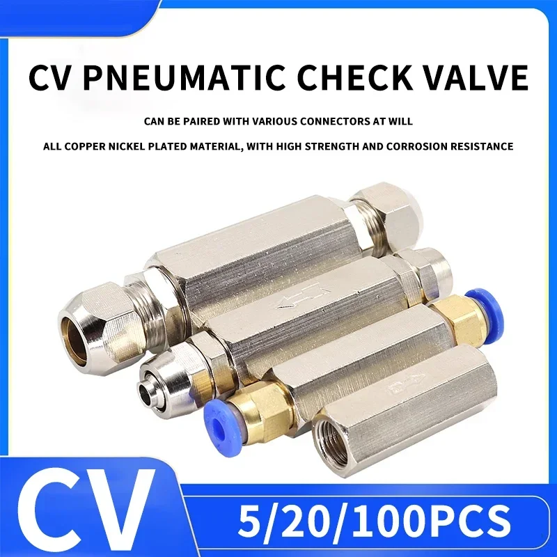 

Pneumatic Check Valve Hexagonal Copper Nickel Plated Male Female thread 1/8" 1/4" 3/8" 1/2" Gas One Way Valve Air Brass Valve