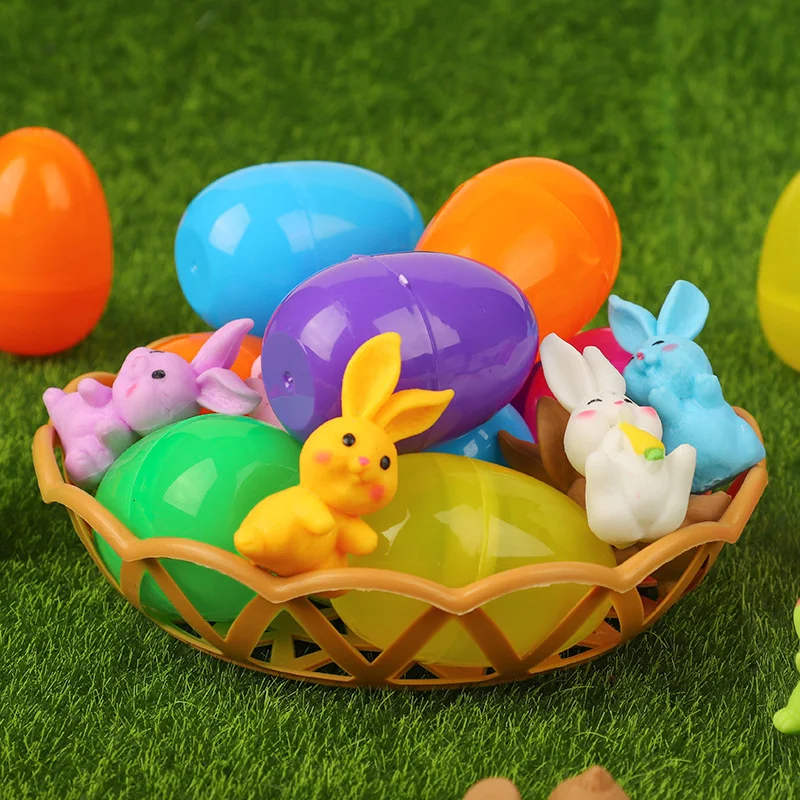 24/48 Stück befüllbares Osterei mit Kaninchen-Osterkorbfüller, Eierjagd, Spielzubehör, Kindergeburtstag, Gastgeschenke, Heimdekoration – Detail 8