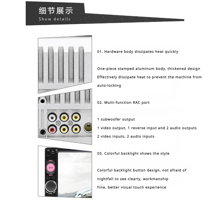 2 Din 7 Inch Car Radio Carplay Automatic Multimedia FM BT MP5 Player HD Touch Screen Rear Camera Mirror Link Positioning