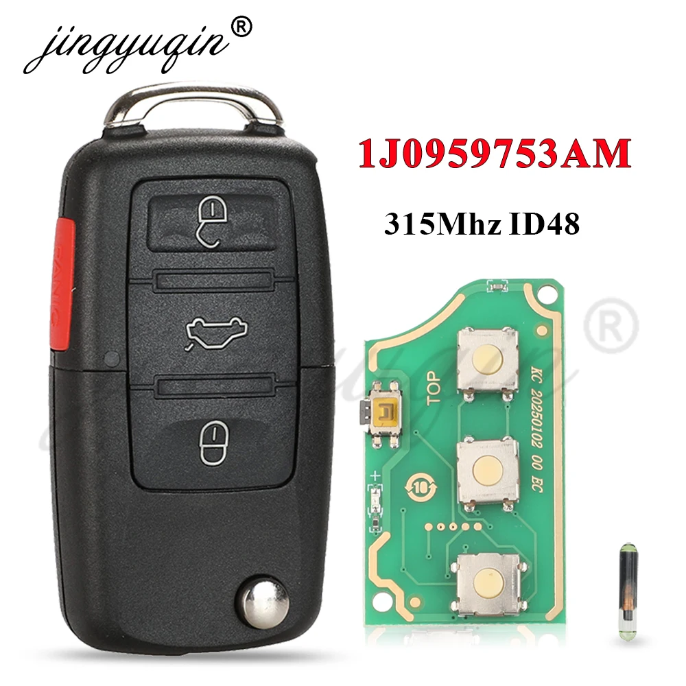 Car Remote Key VW Beetle Golf Passat Jetta 315Mhz ID48 1J0 959 753 AM 5FA008399-30 2000-2006