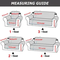 Sofa Covers Waterproof Sofa Slipcovers 1/2/3/4 Seater Non Slip Cover For Kids Pets Washable Sofa Protector With Elastic Strap 2