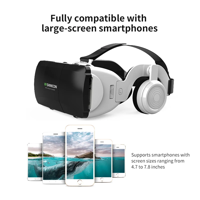 Vr Realtà Virtuale 3D Occhiali Box Auricolare Casco G06Ed Vr Per Ios Android 4.7-7.8 Pollici Smartphone