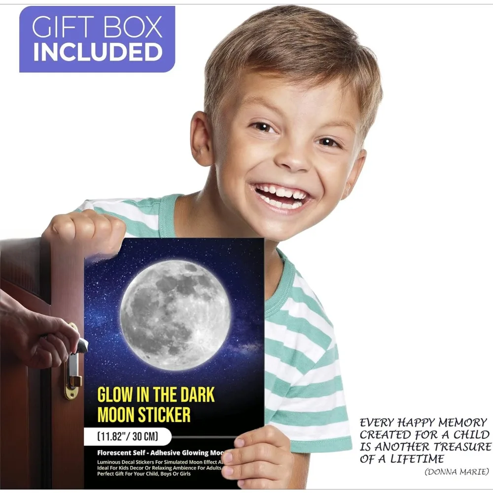 Glowing Wall or Moon Sticker in the Dark-A glowing decal sticker to simulate the effect of moon at night