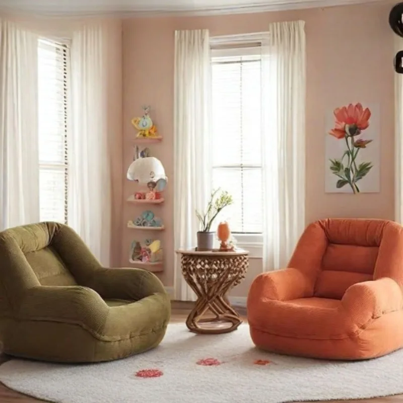 Lazy Tatami Sofa Trendy Single Seater For Bedroom Living Room Balcony French Compact Apartment Cozy Nook Casual Lounge Chair