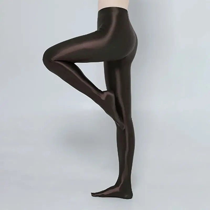 Glossy women high waist tights pantyhose Fitness plus size sports yoga pants leggings