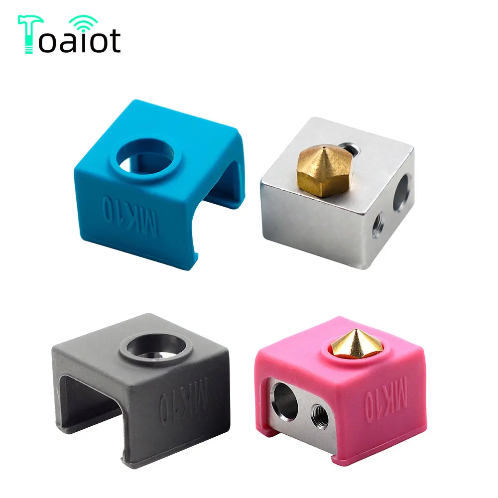 Toaiot 1PC MK10 Silicone Sock Volcano Heat Block Silicone Sleeve 3D Printer For Wanhao i3 QIDI TECH Silicone Heater Block Cover