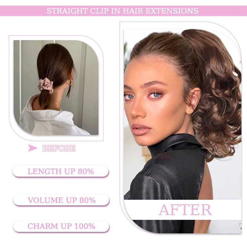 Wavy Hair Ponytail Extension Hairpiece Claw Clip Wavy Ponytail Wig with Drawstring Synthetic fiber Women Hairpiece for Daily Use