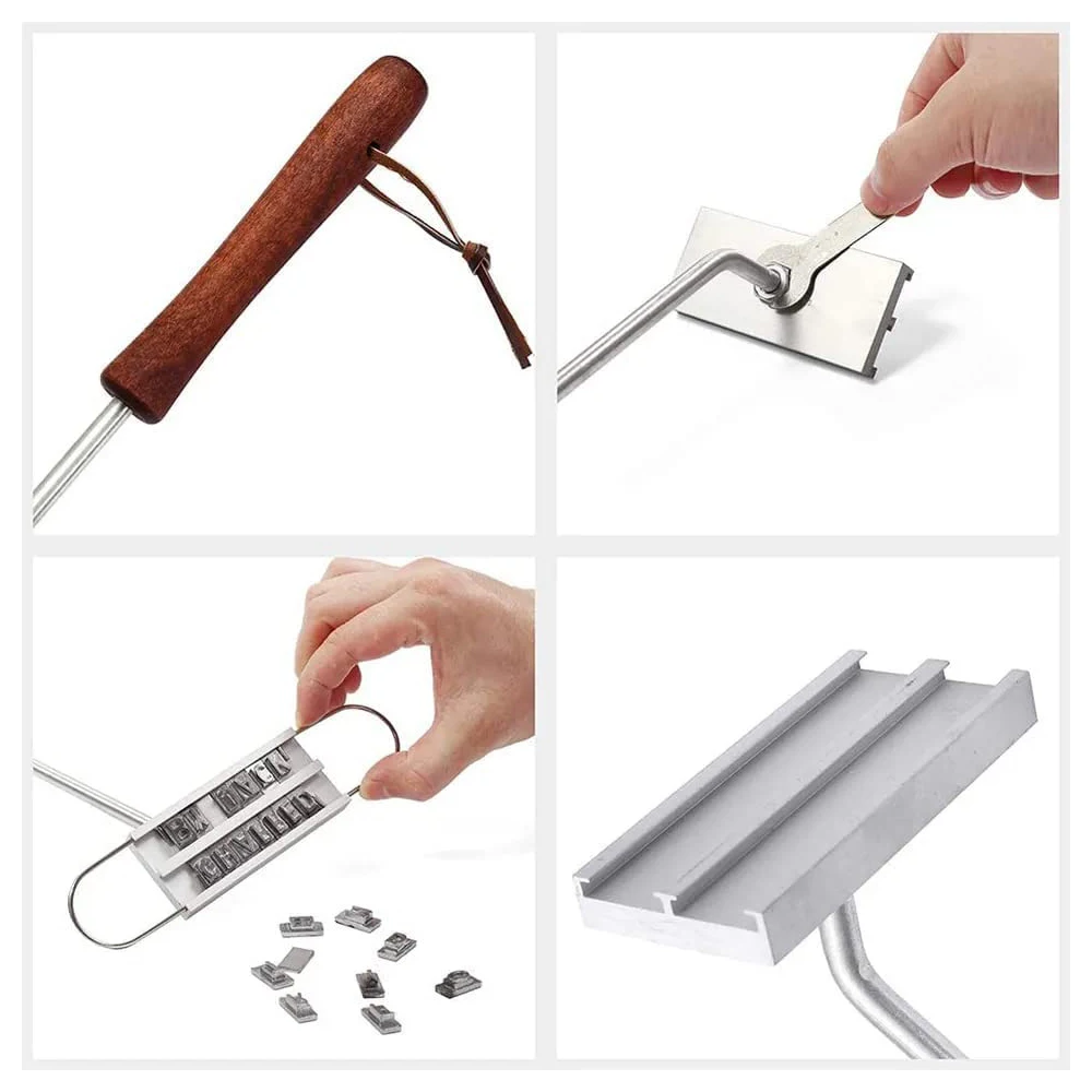 Creative BBQ Meat Branding Iron with Changeable Letters Personalized Barbecue Steak Names Press Tool for Grilling Burger Chicken