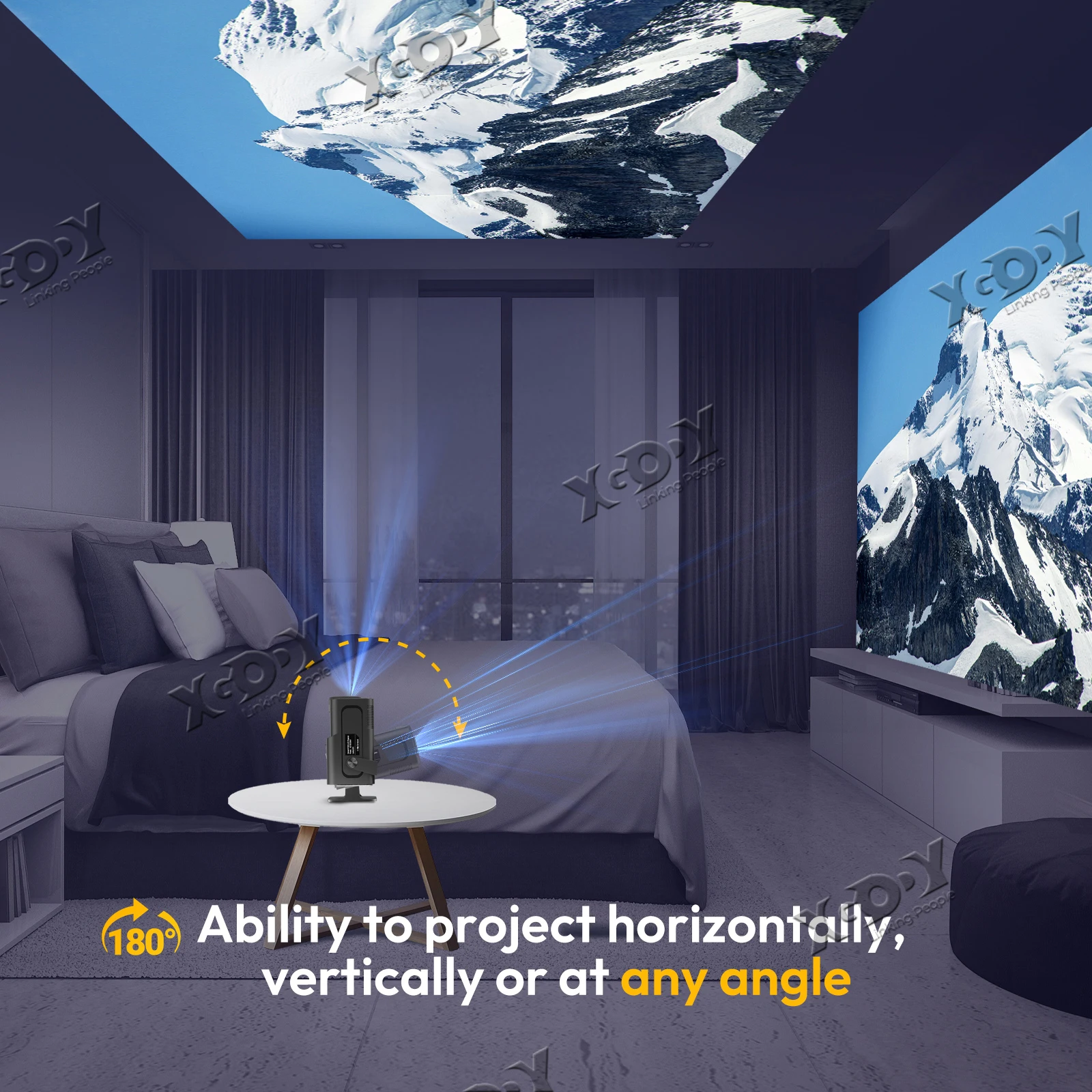 Laser Projector XGODY 4K Projector Smart HD LED 5G WiFi Bluetooth 12000L HDMI USB Android Home Theater
