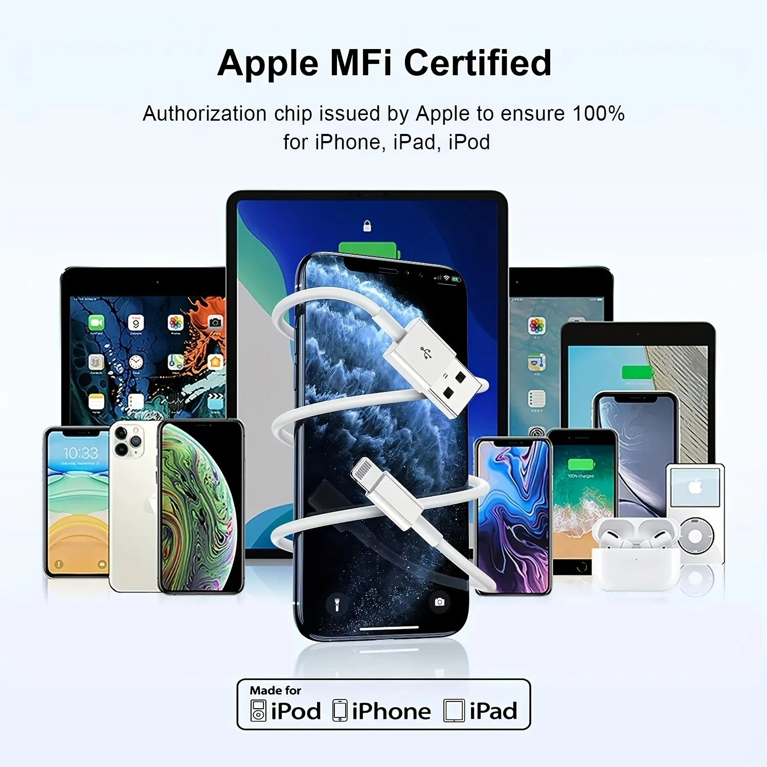 50-100 개/몫 USB 케이블 Iphone 11 12 13 14 Xs Max Xr X 8 7 6 Plus 6s 5 Se 충전 케이블 휴대 전화 충전기 코드