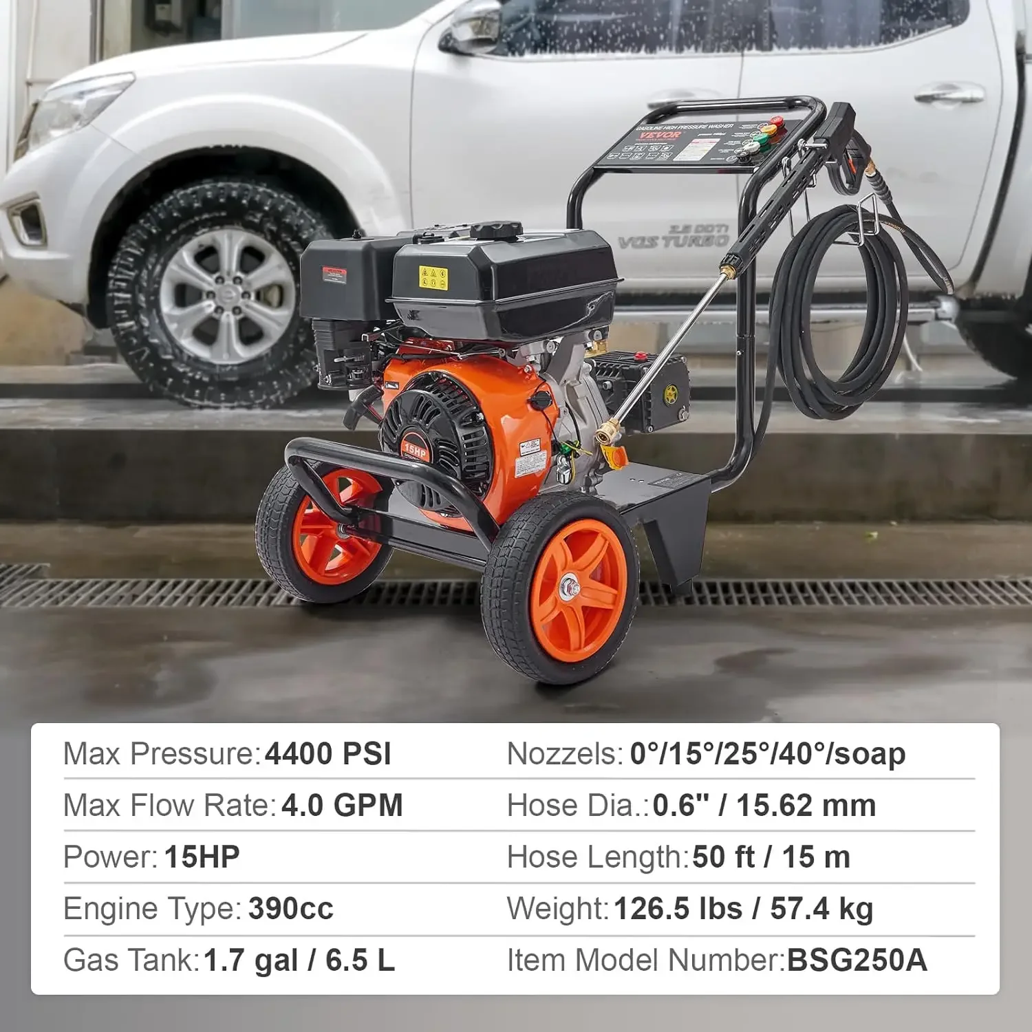 2024 New Gas Pressure Washer, 4400 PSI 4.0 GPM, Gas Powered Pressure Washer with