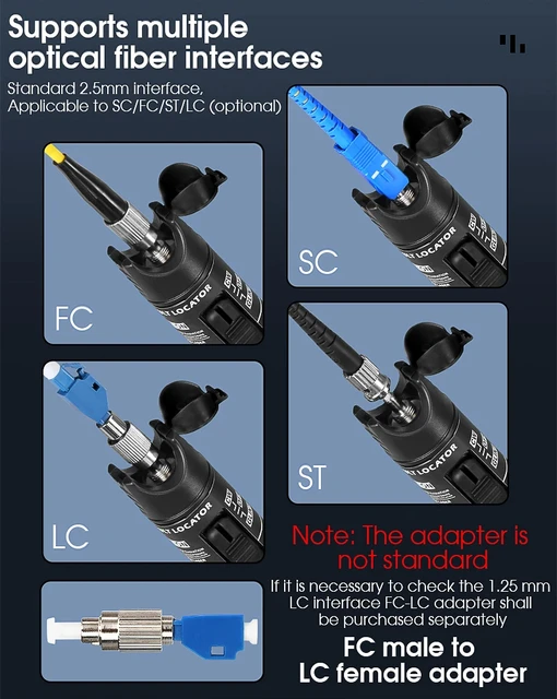 Tester Per Fibra Ottica VFL 60MW - Con Interfaccia 2.5mm - Per Reti E Telecomunicazioni - Foto 6