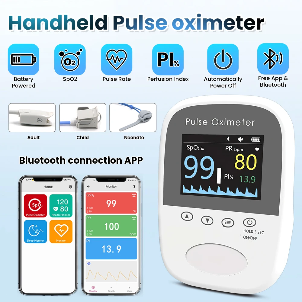 Portable Veterinary Pulse Oximeter Vet Handheld Monitor Pet SpO2 Pulse Monitor f