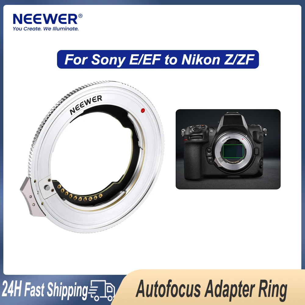 

NEEWER Auto focus Lens Adapter Ring Lens Converter for Sony FE E Lens to Nikon Z Mount Zf Z6 II Z8 Z9 Z72 Z5 zfc Z50/30 Camera